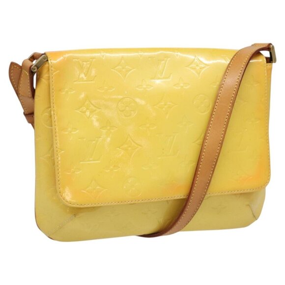 LOUIS VUITTON Monogram Vernis Thompson Street Bag Yellow LV Auth - Picture 1 of 16